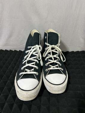 Converse Chuck Taylor All Star Platform High Top Black Canvas Shoes 560845F